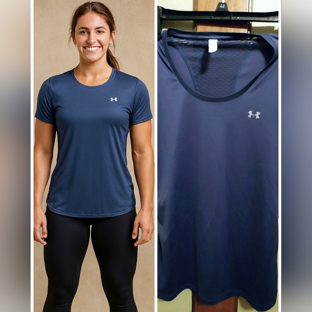 Under Armour: ArmourVent HeatGear Tunic Tee – Women’s Small, Smoky Blue